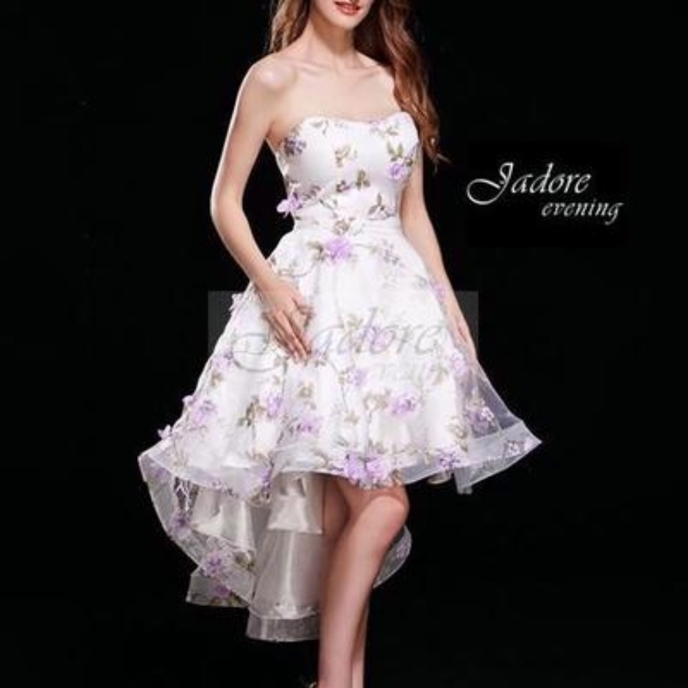 Jadore 12005 Strapless Dress in Ivory Lilac